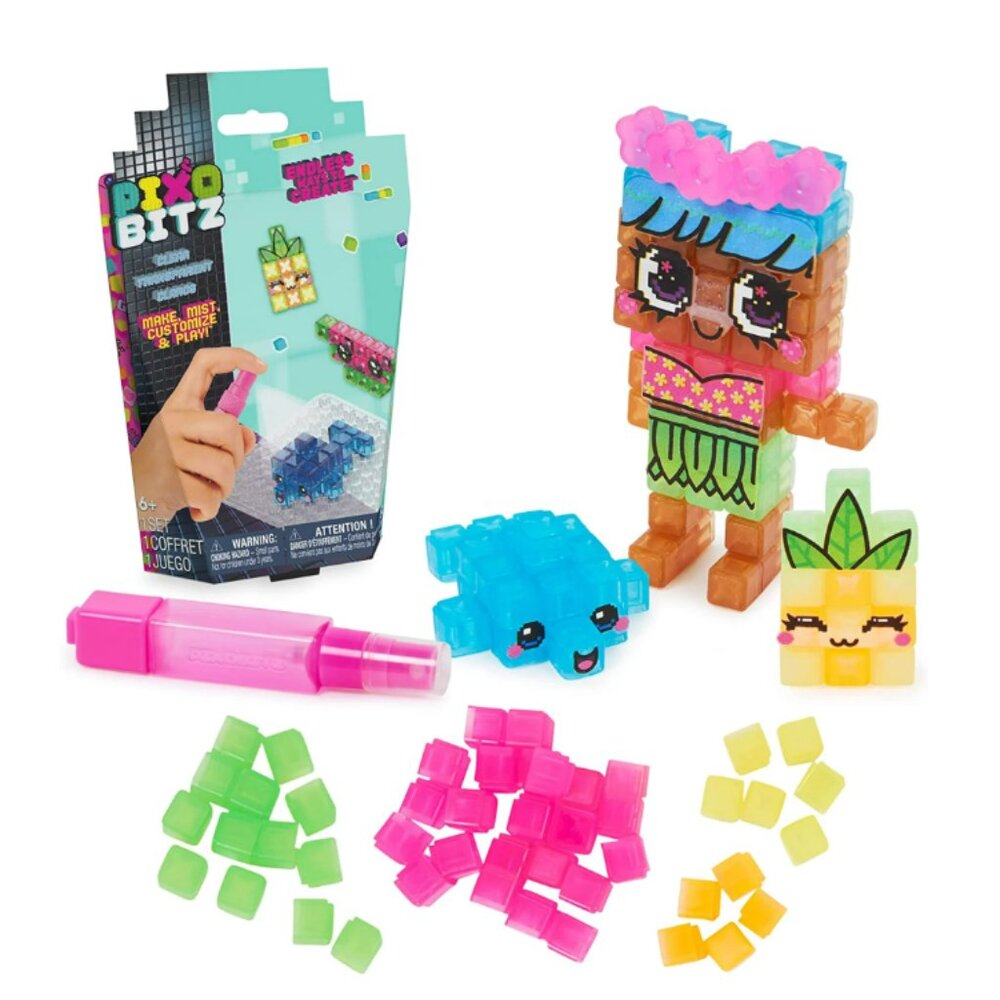 New Pixobitz, Clear Pack with 156 Exclusive Water Fuse Beads, Decos and Accessor